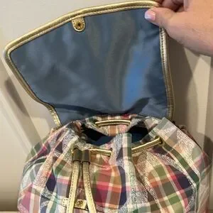 Coach | Bags | Coach Daisy Madras Packable Backpack Plaid  display picture 1